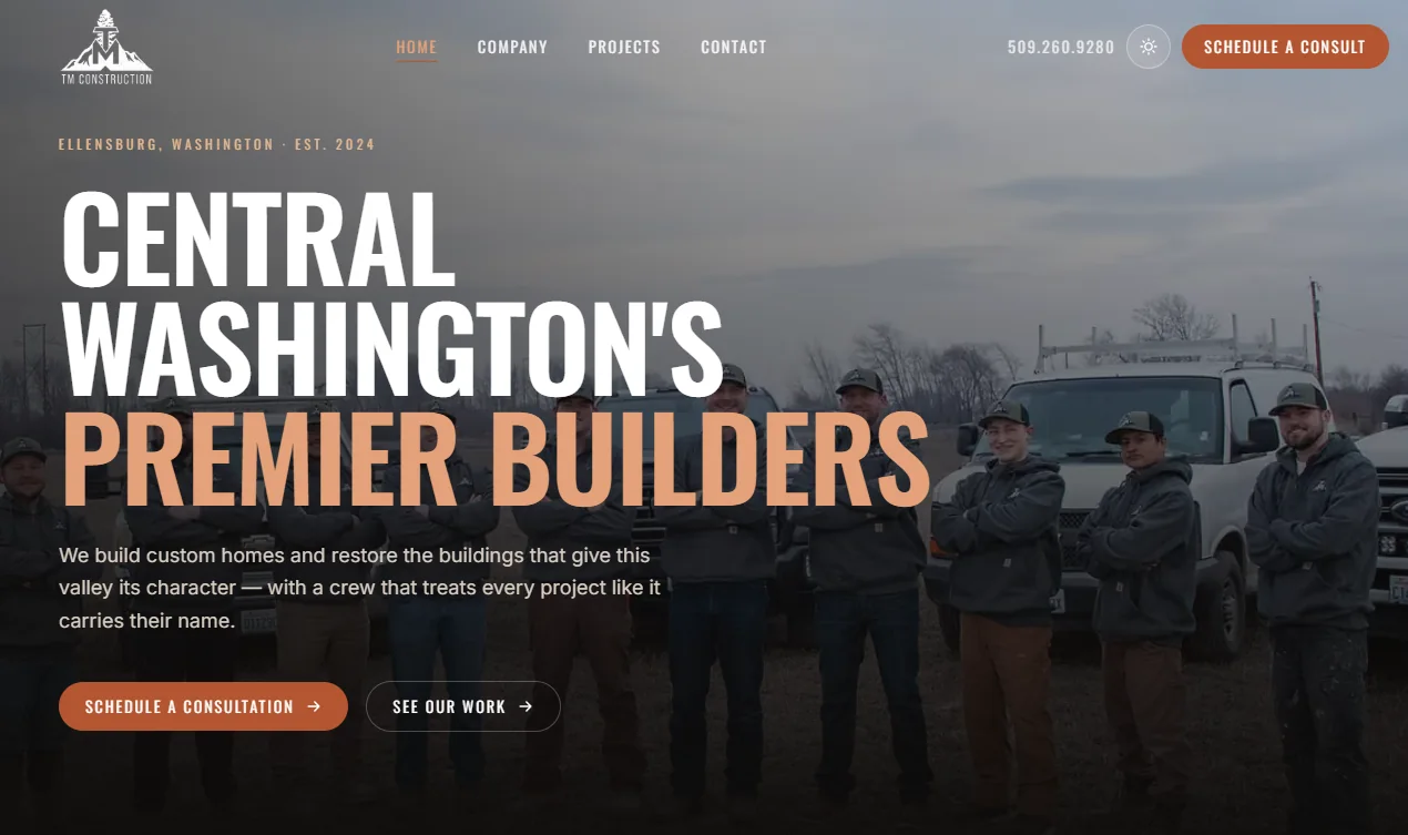 TM Construction — Business Websites project by Divelpar